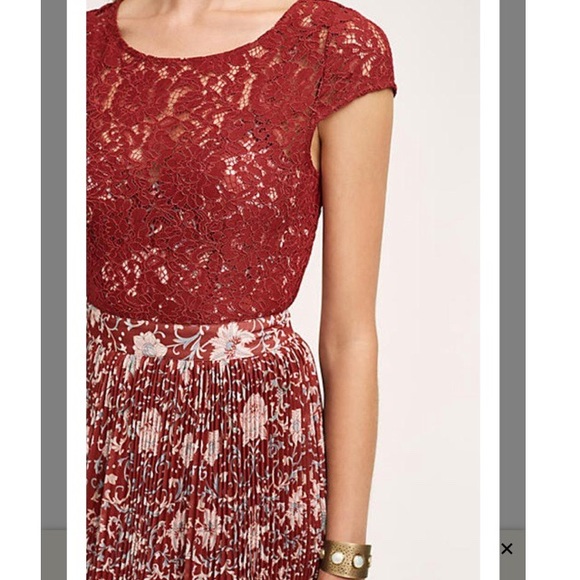 🍄 Anthro {Plenty by Tracy Reese} Maroon Arcadia Dress🍁 - Picture 3 of 6